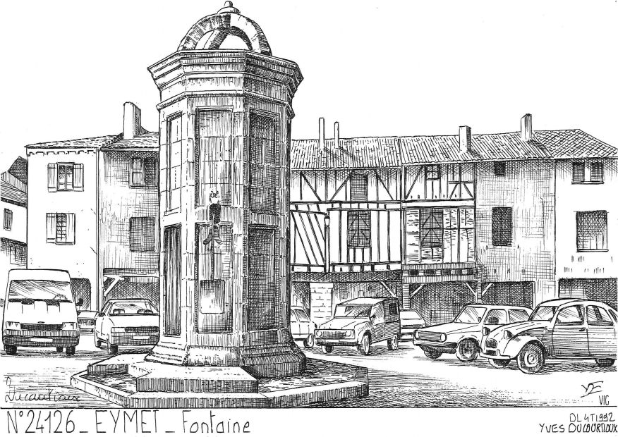 Cartes postales EYMET - fontaine