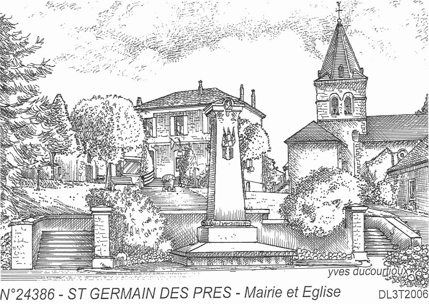 Cartes postales ST GERMAIN DES PRES - mairie et glise