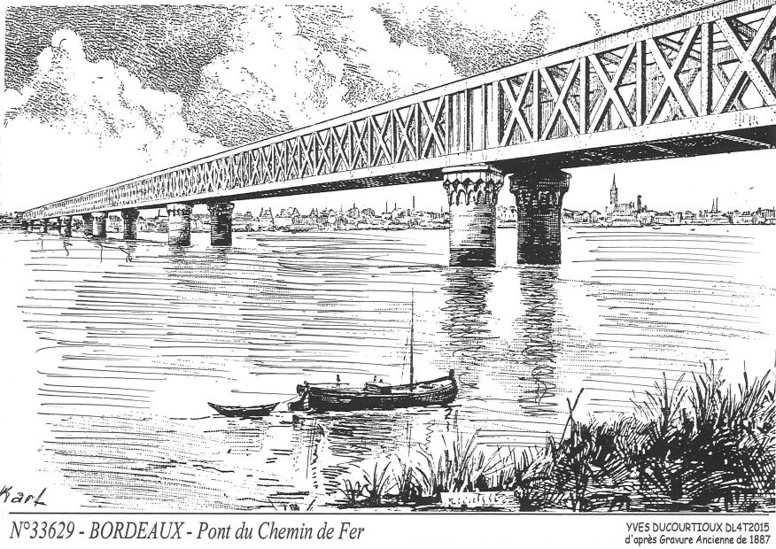 Cartes postales BORDEAUX - pont du chemin de fer�