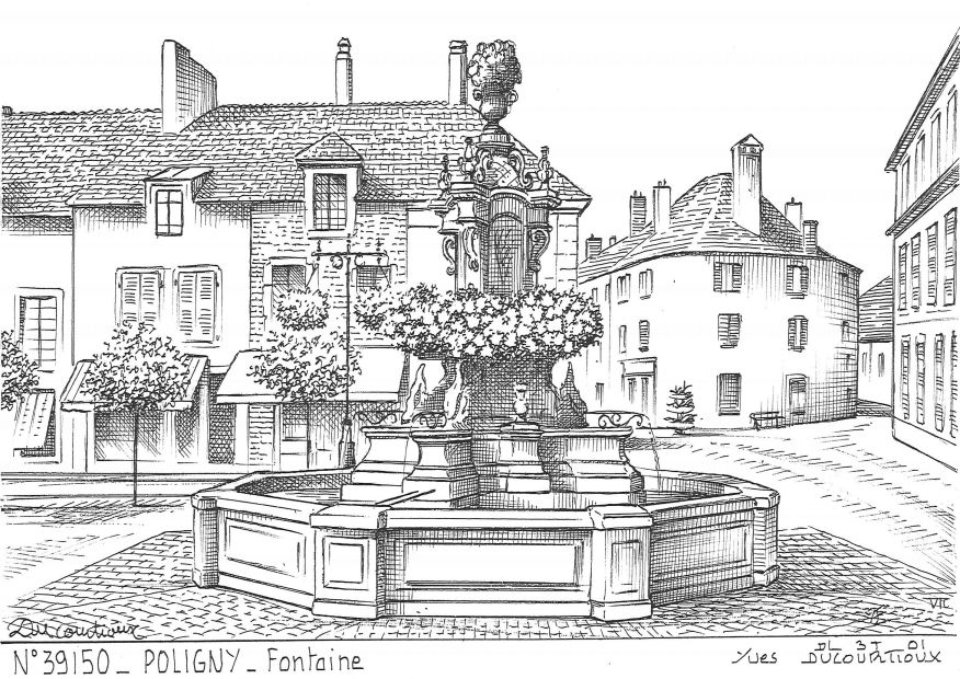 Cartes postales POLIGNY - fontaine