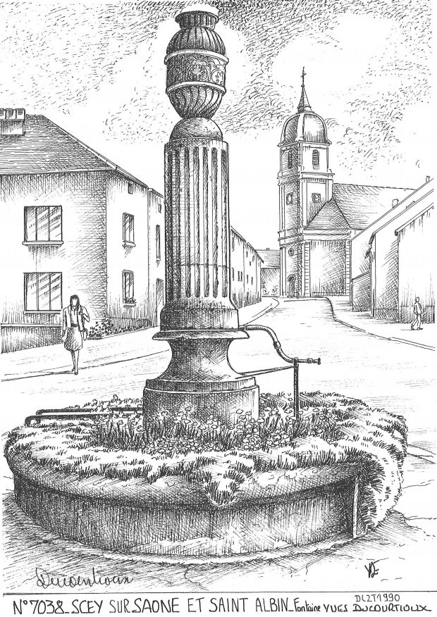 Cartes postales SCEY SUR SAONE ET ST ALBIN - fontaine
