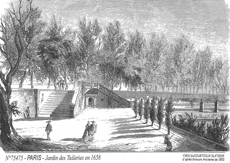 Souvenirs PARIS - jardin des tuileries en 1658�