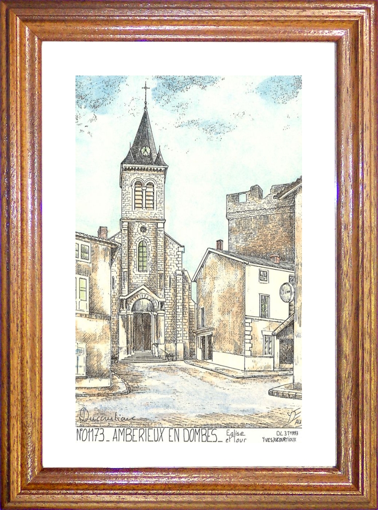 N 01173 - AMBERIEUX EN DOMBES - glise et tour