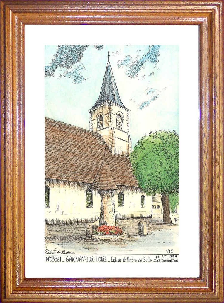 N 03361 - GANNAY SUR LOIRE - église et arbre de sully