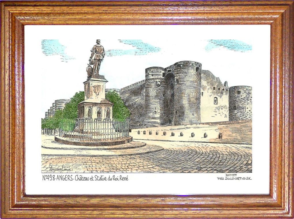 N 49008 - ANGERS - chteau et statue du roi ren