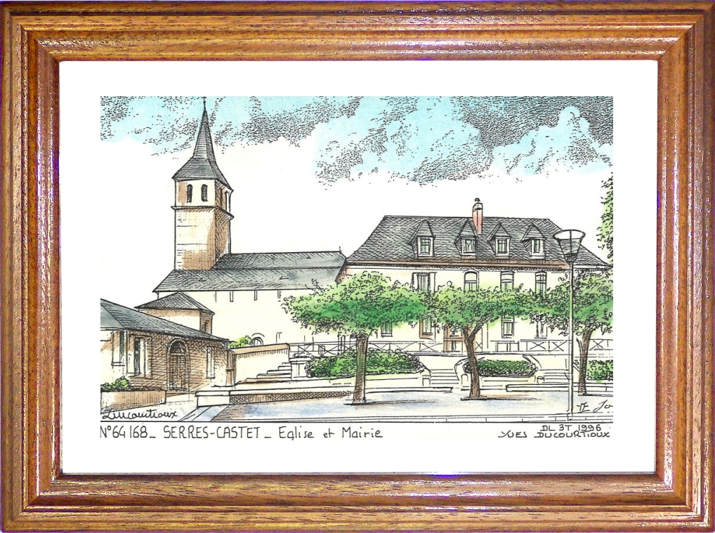N 64168 - SERRES CASTET - église et mairie