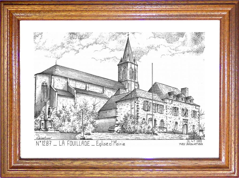N 12087 - LA FOUILLADE - église et mairie