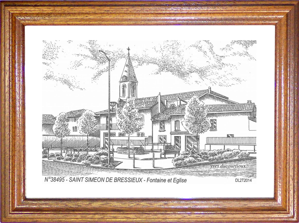 N 38495 - ST SIMEON DE BRESSIEUX - fontaine et église