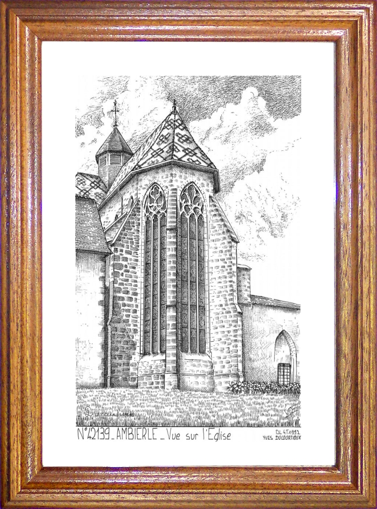 N 42139 - AMBIERLE - vue sur l église