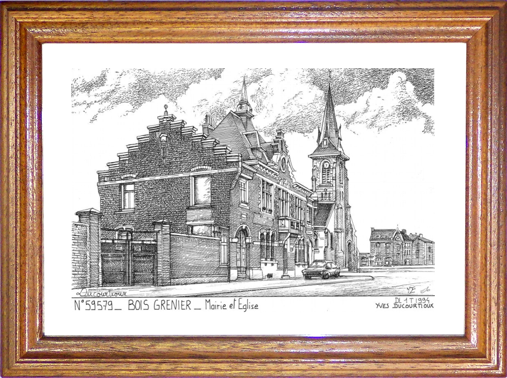 N 59579 - BOIS GRENIER - mairie et église