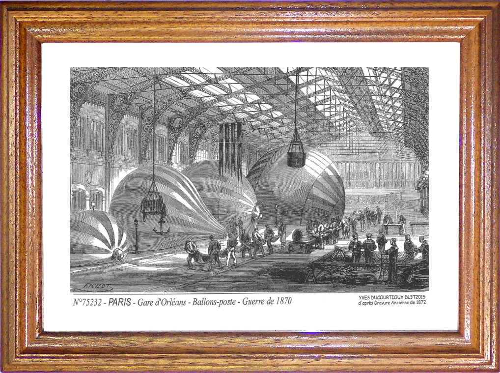 N 75232 - PARIS - gare d orléans ballons poste (d'aprs gravure ancienne)